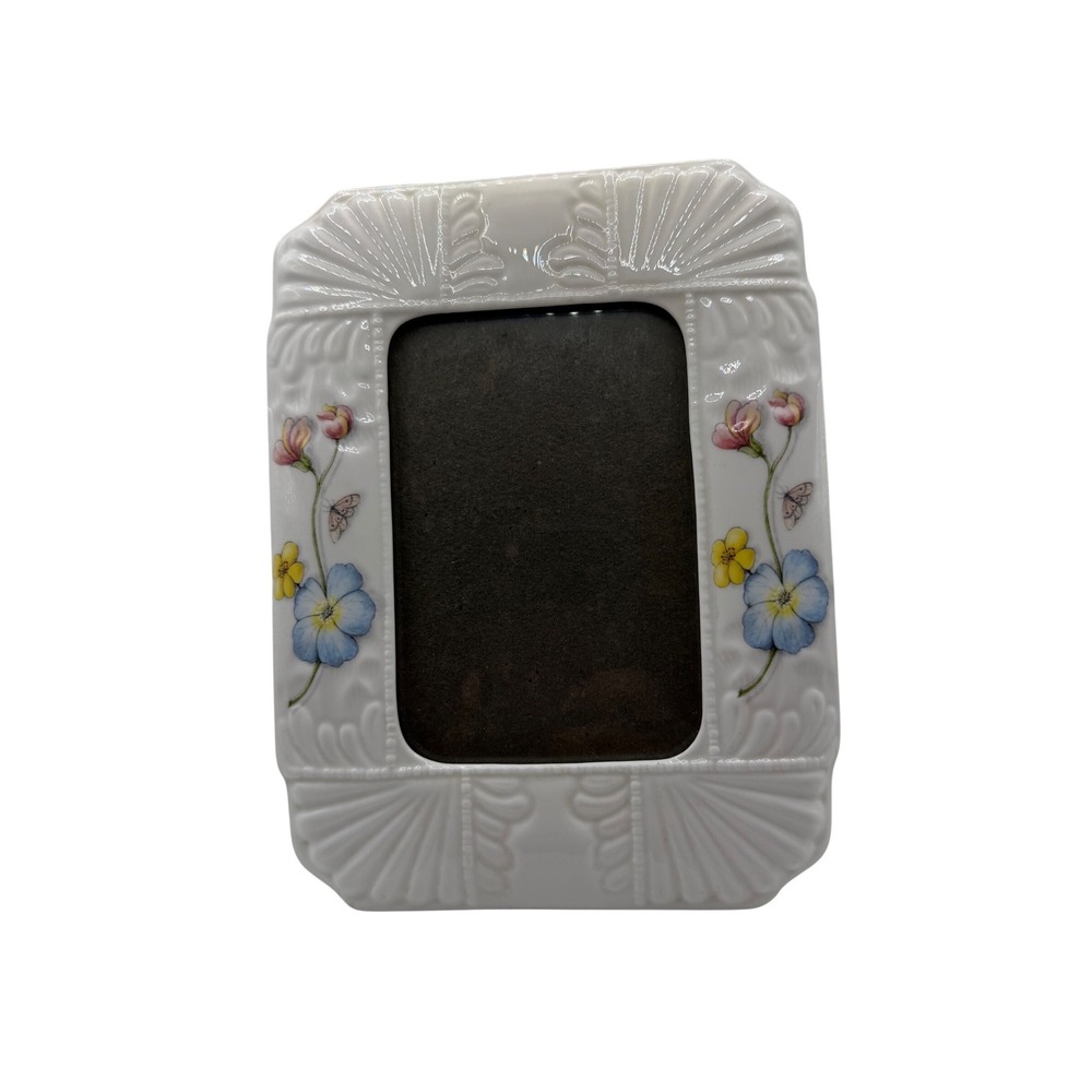 Aynsley Wild Tudor Fine Bone China Picture Frame Floral‎ Butterfly England 7x5.5